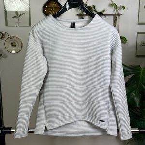 Mondetta White Striped Sweatshirt